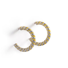 925 Silver Hoop snake earrings with semi-precious gemstones