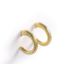 925 Silver Snake Shape Hoop Earrings Gold plated