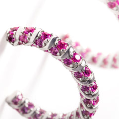 925 Silver Hoop snake earrings with semi-precious gemstones