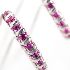 925 Silver Hoop snake earrings with semi-precious gemstones