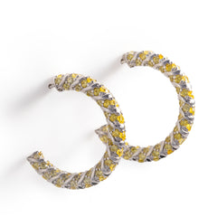 925 Silver Hoop snake earrings with semi-precious gemstones