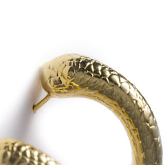 925 Silver Snake Shape Hoop Earrings Gold plated