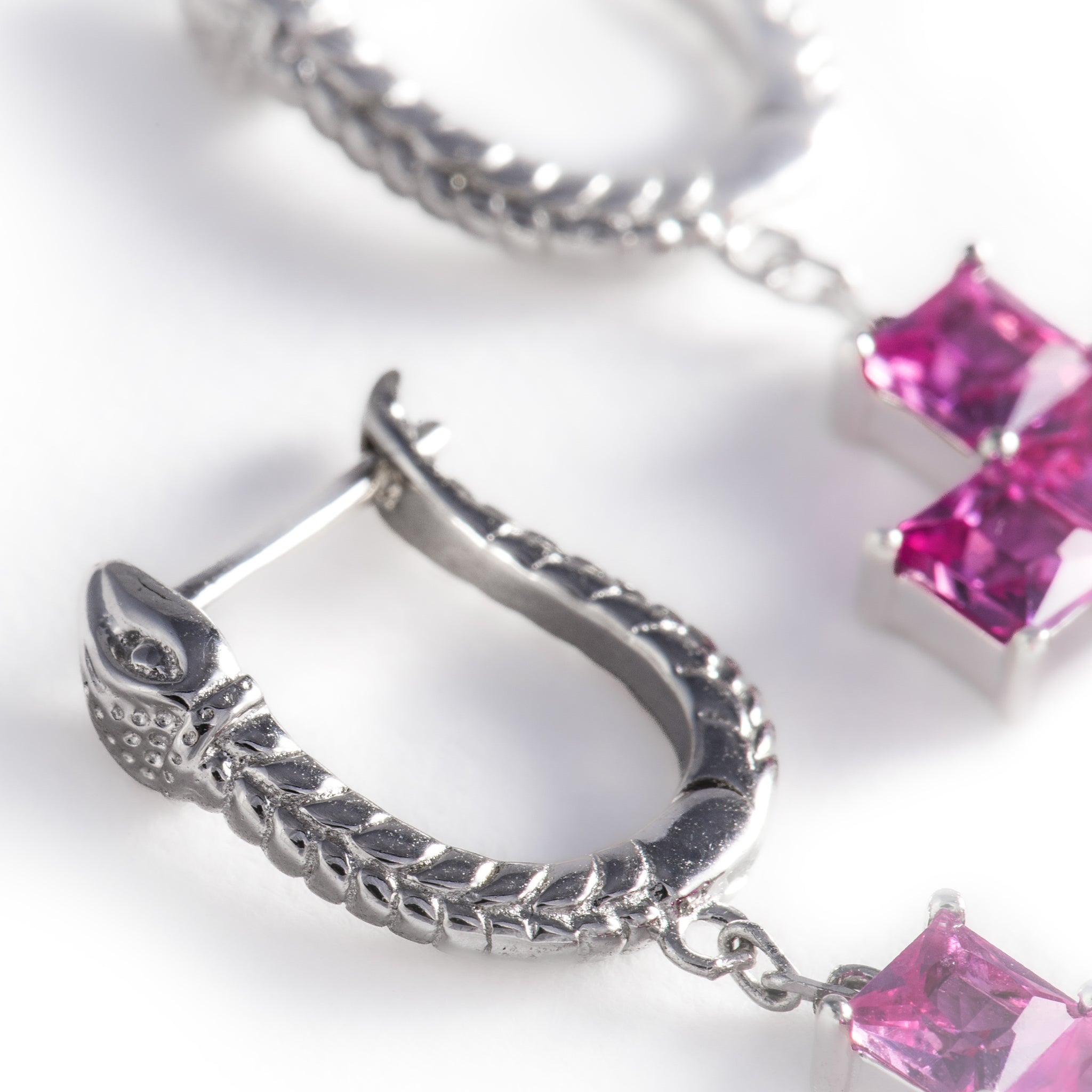 ピアス BEST!!! Cross Note Hoop Silver Pink Earrings Silver Pink Crystal Cross Huggie Hoop Earrings | Classy
