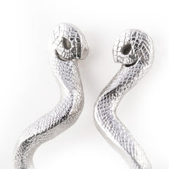 925 Silver Cobra Earrings Statement Piece 12.7 cm