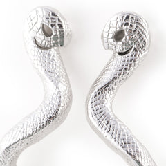 925 Silver Cobra Earrings Statement Piece 8.5 cm