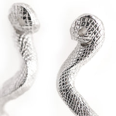 925 Silver Cobra Earrings Statement Piece 12.7 cm