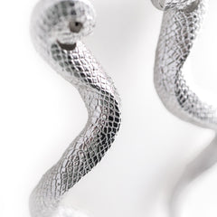 925 Silver Cobra Earrings Statement Piece 8.5 cm