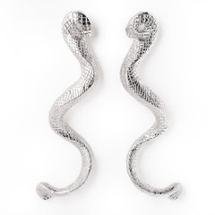 925 Silver Cobra Earrings Statement Piece 12.7 cm