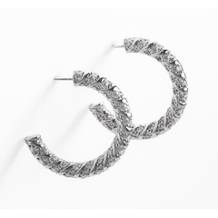 925 Silver Hoop snake earrings with semi-precious gemstones