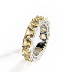 Tennis ring with yellow gemstones