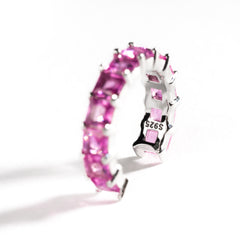 Cuff with pink gemstones